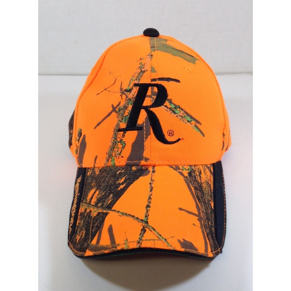 Camo Hunting Cap Hat One Size Orange Mossy Oak Adjustable Streetwear Remington